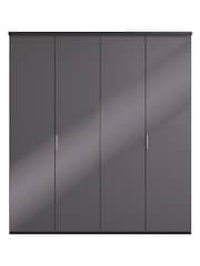 Wiemann Peyton Graphite Glass Semi Fitted 4 Door Wardrobe - Image 2 of 6