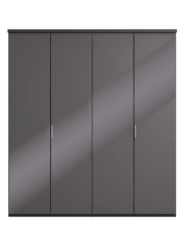 Wiemann Peyton Graphite Glass Semi Fitted 4 Door Wardrobe - Image 2 of 6