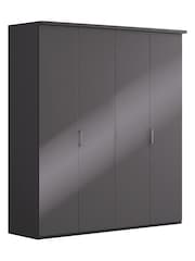 Wiemann Peyton Graphite Glass Semi Fitted 4 Door Wardrobe - Image 3 of 6