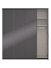 Wiemann Peyton Graphite Glass Semi Fitted 4 Door Wardrobe - Image 5 of 6