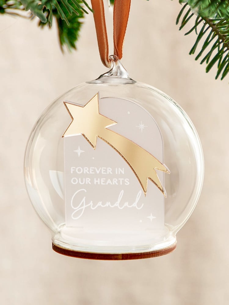 Shooting Star Personalised Remembrance Bauble by No Ordinary Gift - Image 1 of 1 Shooting Star Personalised Remembrance Bauble by No Ordinary Gift - Image 1 of 1