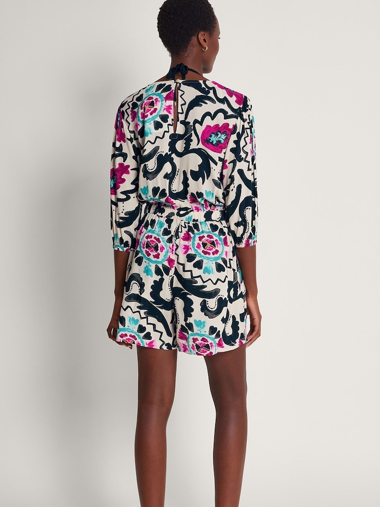 Monsoon Black Print Avelle Playsuit - Image 2 of 5