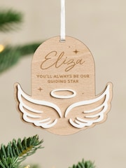 Personalised Wings Remembrance Christmas Hanging Decoration by No Ordinary Gift - Image 1 of 2