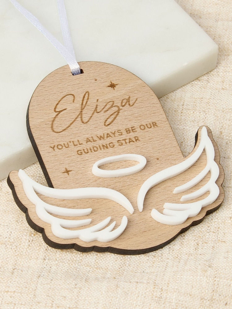 Personalised Wings Remembrance Christmas Hanging Decoration by No Ordinary Gift - Image 2 of 2