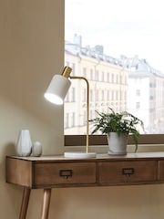 Pacific White/Gold Biba Marble Footed White & Gold Retro Table Lamp - Image 4 of 6