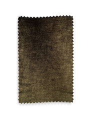 Olive Green Collection Luxe Heavyweight Super Thermal Plush Velvet Pencil Pleat Curtains - Image 4 of 4
