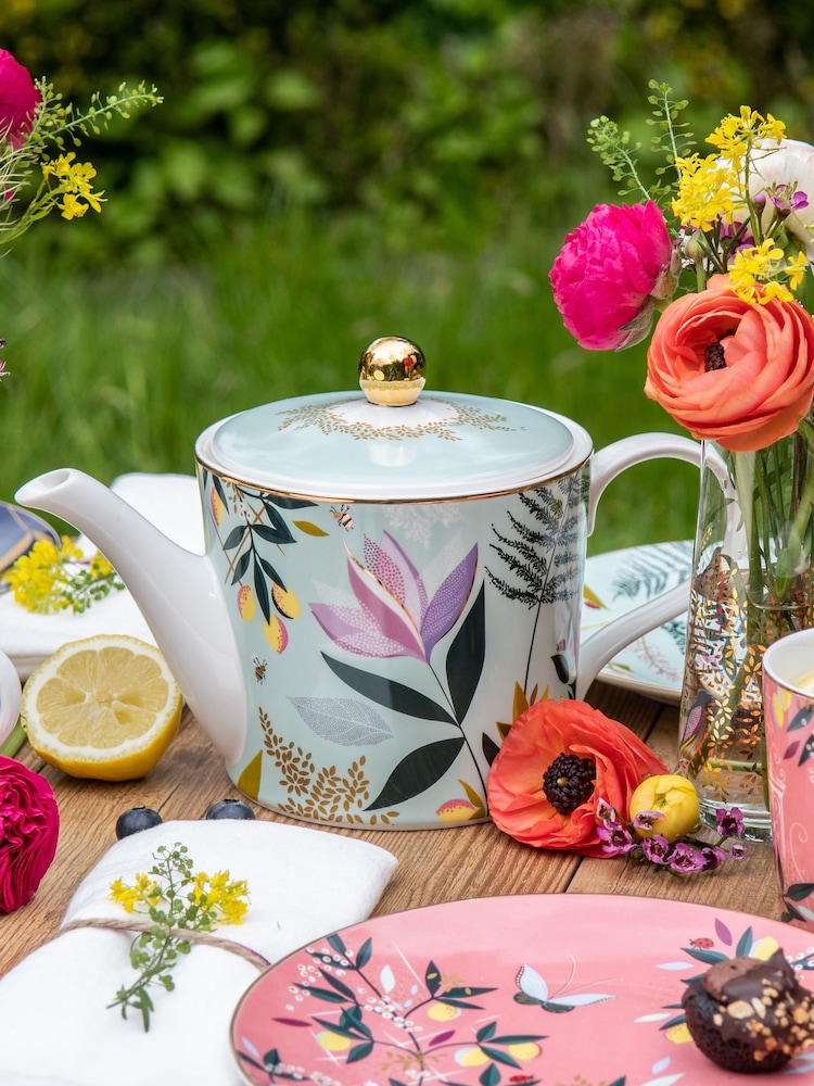 Sara Miller Blue Orchard Teapot - Image 1 of 5
