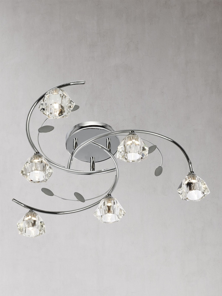 Searchlight Metal Paradise 6 Light Semi Flush Fitting Ceiling Light - Image 1 of 3