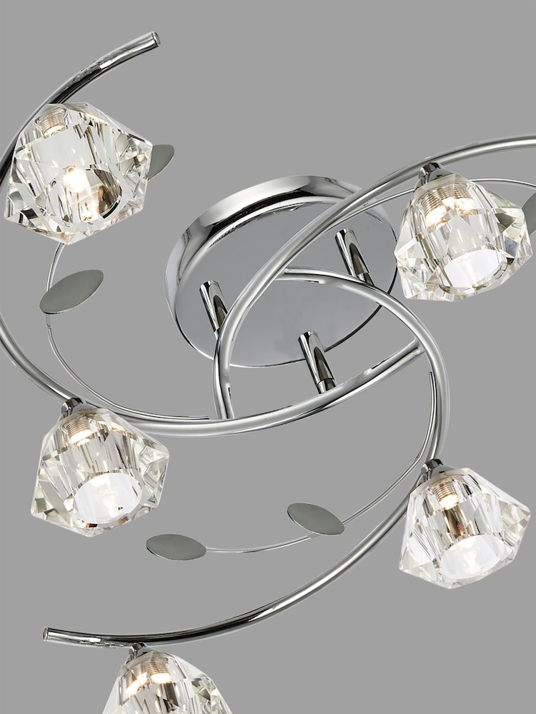 Searchlight Metal Paradise 6 Light Semi Flush Fitting Ceiling Light - Image 3 of 3