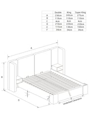 Contemporary Blend Light Natural Wynn Upholstered Ottoman Storage Hotel Bed Frame With Bedside Tables and Lights - Image 4 of 9