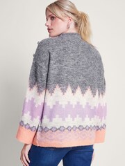 Monsoon Grey Ami Aztec Inspired Jumper - Image 2 of 5