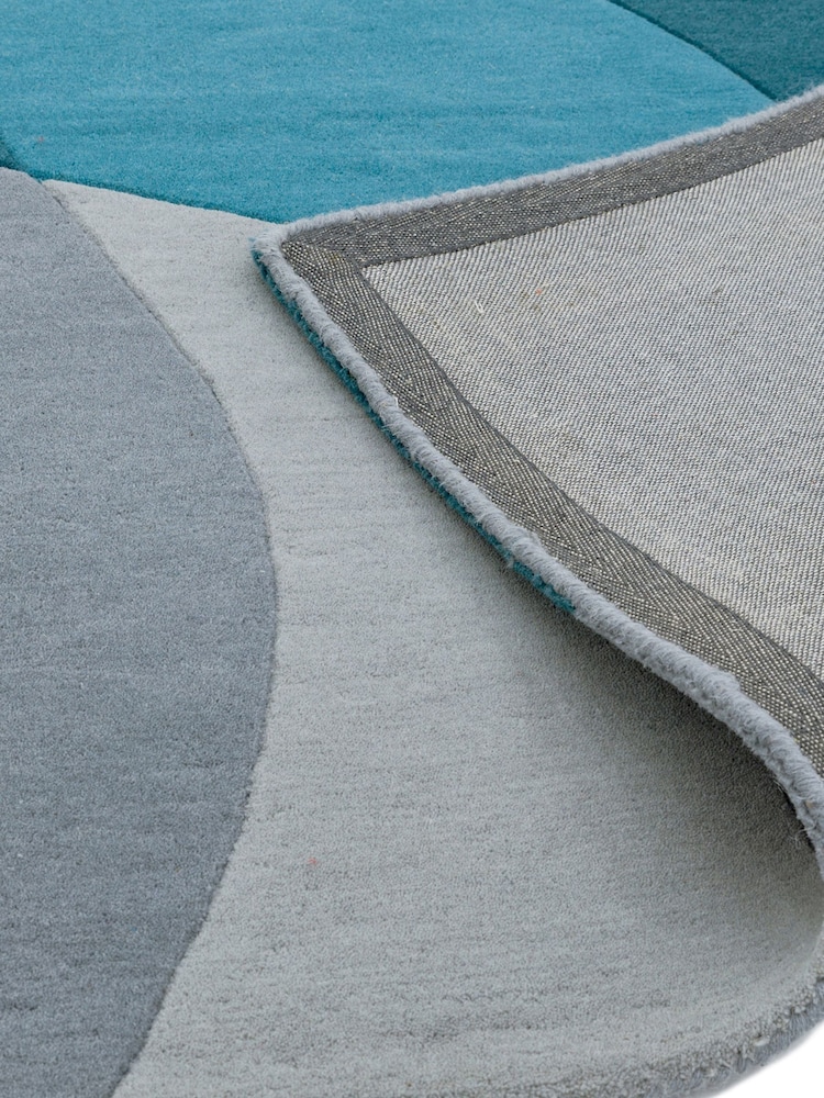 Asiatic Rugs Teal Blue Matrix Abstract Wool Rich Rug - Image 5 of 5
