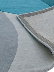 Asiatic Rugs Teal Blue Matrix Abstract Wool Rich Rug - Image 7 of 7