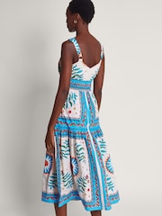 Monsoon Multi 100% Cotton Anya Border Print Dress - Image 2 of 5
