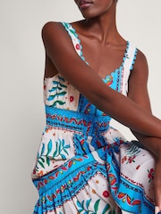 Monsoon Multi 100% Cotton Anya Border Print Dress - Image 3 of 5