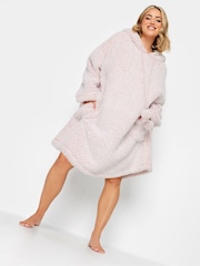 Yours Curve Pink Frost Tipped Snuggle Hoodie - Image 2 of 4