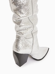 AllSaints Silver Reina Metallic Boots - Image 5 of 5