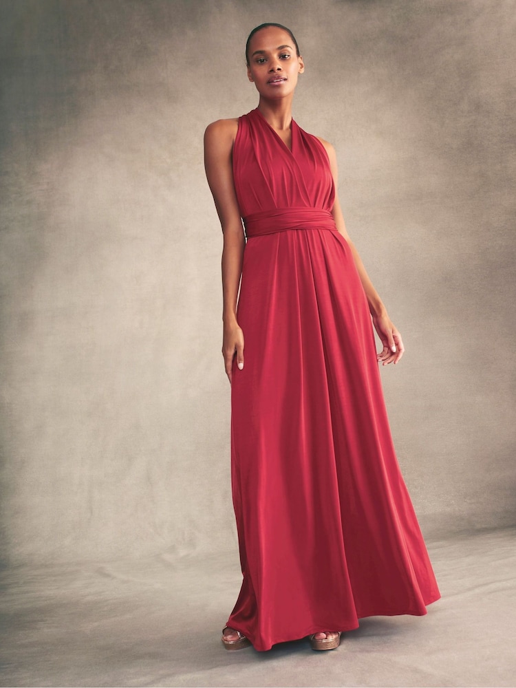 Monsoon Red Thea Multiway Bridesmaid Dress - Image 1 of 6