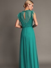 Monsoon Green Irina Hand Embellished Maxi Dress - Image 3 of 6
