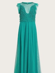 Monsoon Green Irina Hand Embellished Maxi Dress - Image 6 of 6
