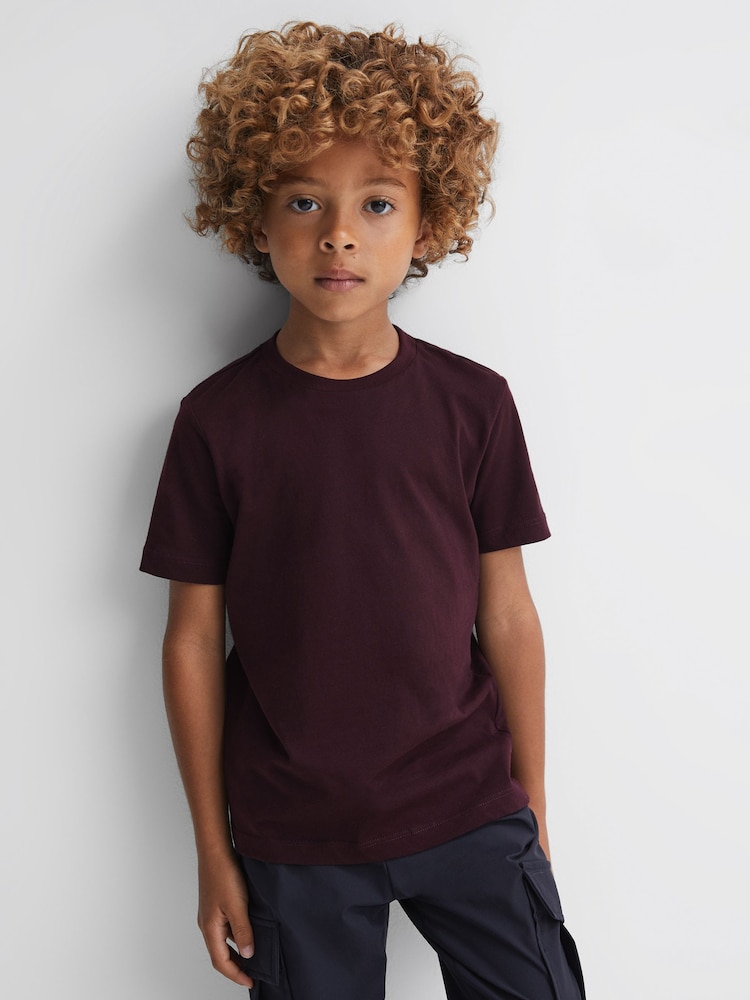 Reiss Bordeaux Bless Crew Neck T-Shirt - Image 1 of 6