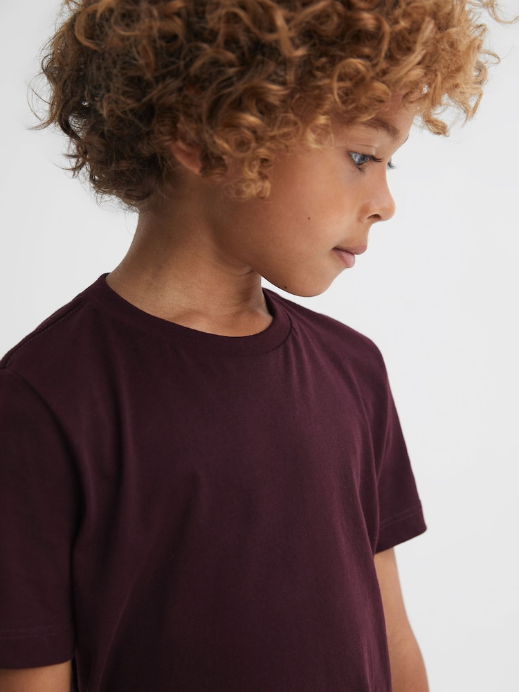 Reiss Bordeaux Bless 9-14 yrs Crew Neck T-Shirt - Image 4 of 6