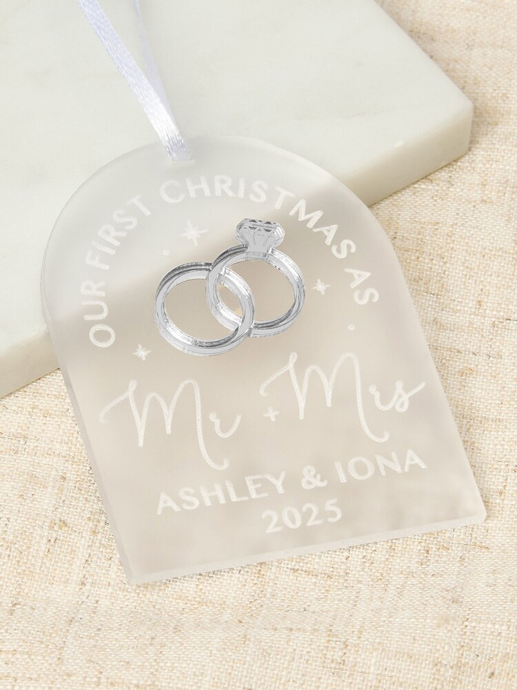 Personalised Metallic Rings Engagement Christmas Decoration by No Ordinary Gift - Image 3 of 3 Personalised Metallic Rings Engagement Christmas Decoration by No Ordinary Gift - Image 3 of 3