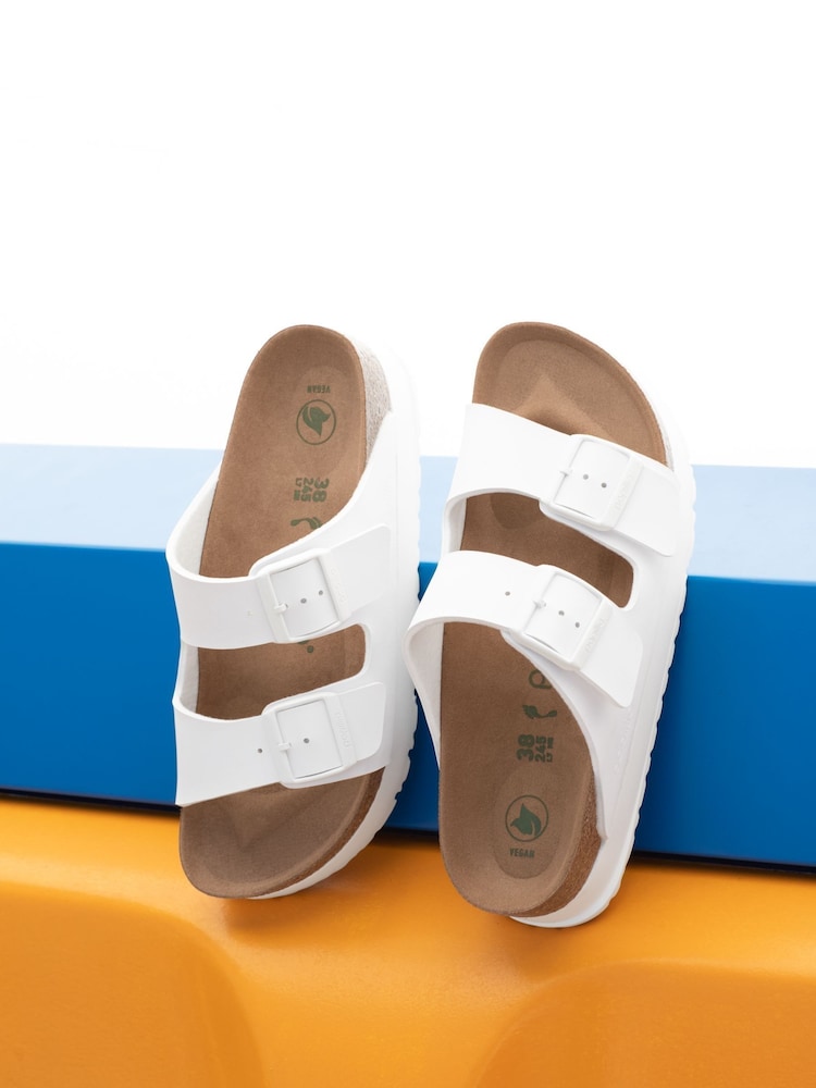 Birkenstock White Birko Flor Papillio Flex Platform Sandals - Image 1 of 3