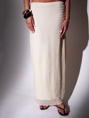 South Beach Cream Textured Maxi Skirt - Image 3 of 6