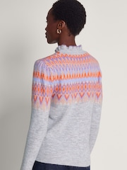 Monsoon Grey Fairisle Pattern Jumper - Image 2 of 5