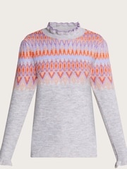 Monsoon Grey Fairisle Pattern Jumper - Image 5 of 5