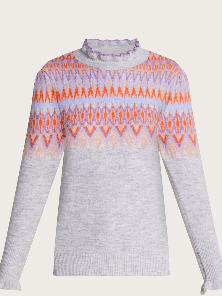 Monsoon Grey Fairisle Pattern Jumper - Image 5 of 5