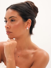 Jon Richard Silver Plated Crystal And Pearl Clip Earrings - Image 2 of 3