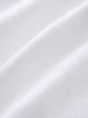 White Standard Collar Linen Blend Long Sleeve Oxford 100% Cotton Shirt - Image 4 of 5