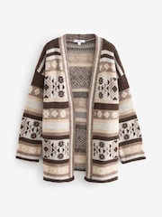 Brown/Neutral Pattern Cardigan - Image 5 of 6