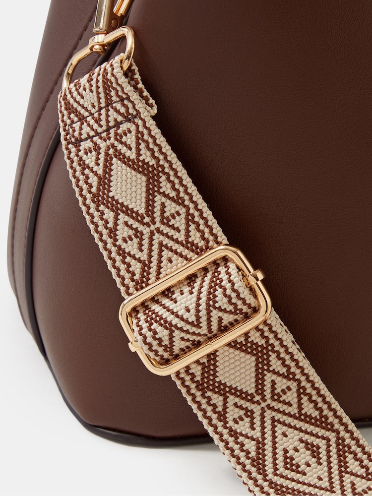 Accessorize Brown Webbing Strap Shoulder Bag - Image 2 of 3