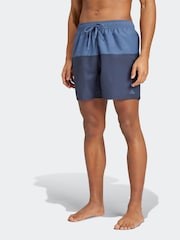 adidas Blue Colorblock CLX Short Length Swim Shorts - Image 3 of 6