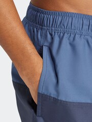 adidas Blue Colorblock CLX Short Length Swim Shorts - Image 4 of 6