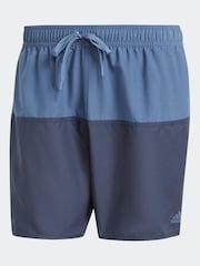 adidas Blue Colorblock CLX Short Length Swim Shorts - Image 6 of 6