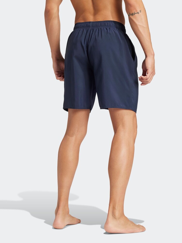 adidas Blue Solid CLX Classic-Length Swim Shorts - Image 3 of 6