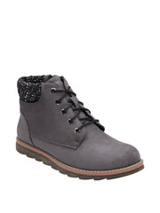Lotus Grey Lace-Up Ankle Boots - Image 1 of 4
