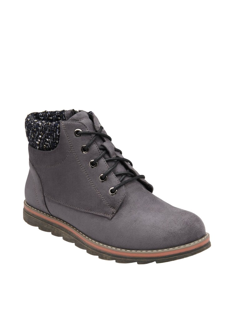 Lotus Grey Lace-Up Ankle Boots - Image 1 of 4