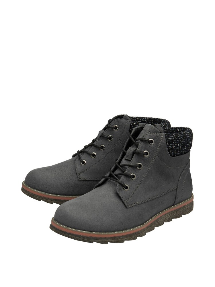 Lotus Grey Lace-Up Ankle Boots - Image 2 of 4