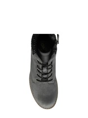 Lotus Grey Lace-Up Ankle Boots - Image 4 of 4
