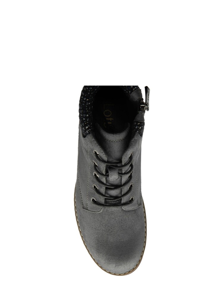 Lotus Grey Lace-Up Ankle Boots - Image 4 of 4