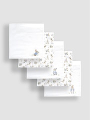 JoJo Maman Bébé 5-Pack Peter Rabbit Embroidered Muslins - Image 4 of 4