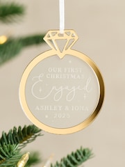 Personalised Engagement Ring Christmas Hanging Decoration by No Ordinary Gift - Image 2 of 3