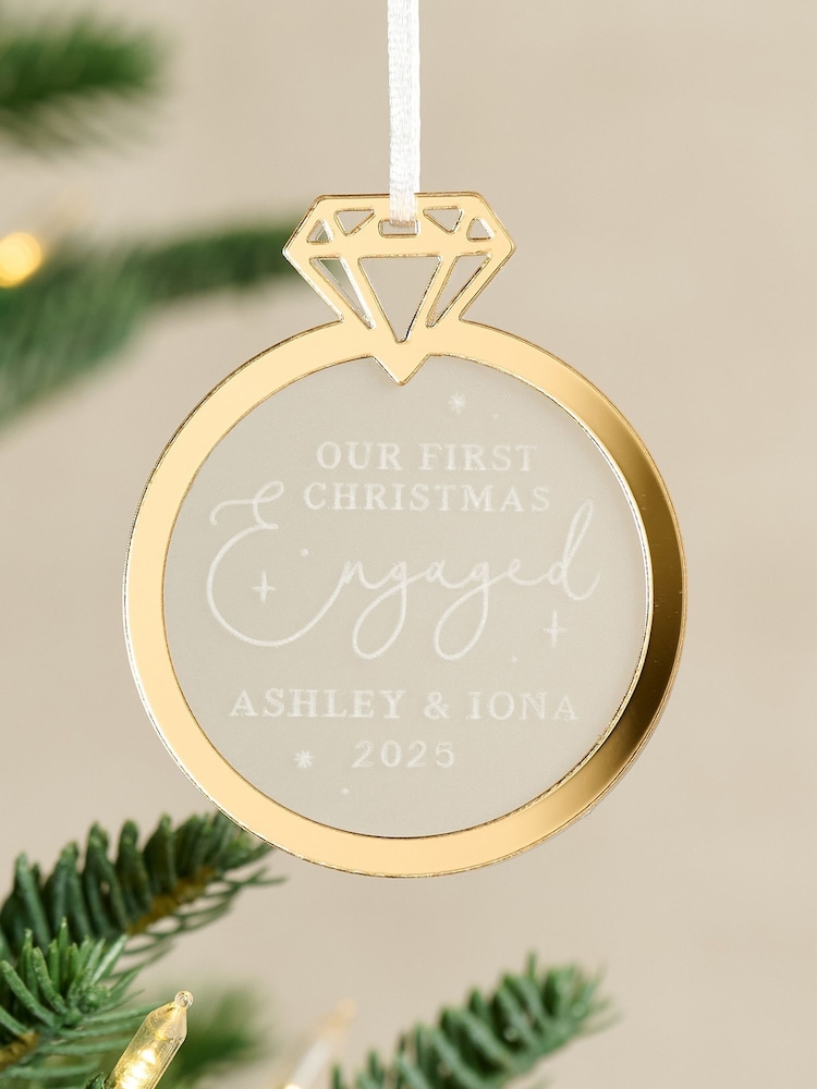 Personalised Engagement Ring Christmas Hanging Decoration by No Ordinary Gift - Image 2 of 3