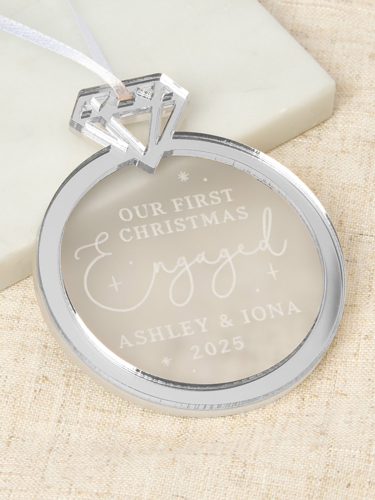 Personalised Engagement Ring Christmas Hanging Decoration by No Ordinary Gift - Image 3 of 3