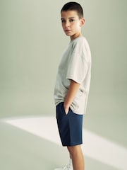 Blue 1 Pack Basic Jersey Shorts (3-16yrs) - Image 3 of 4
